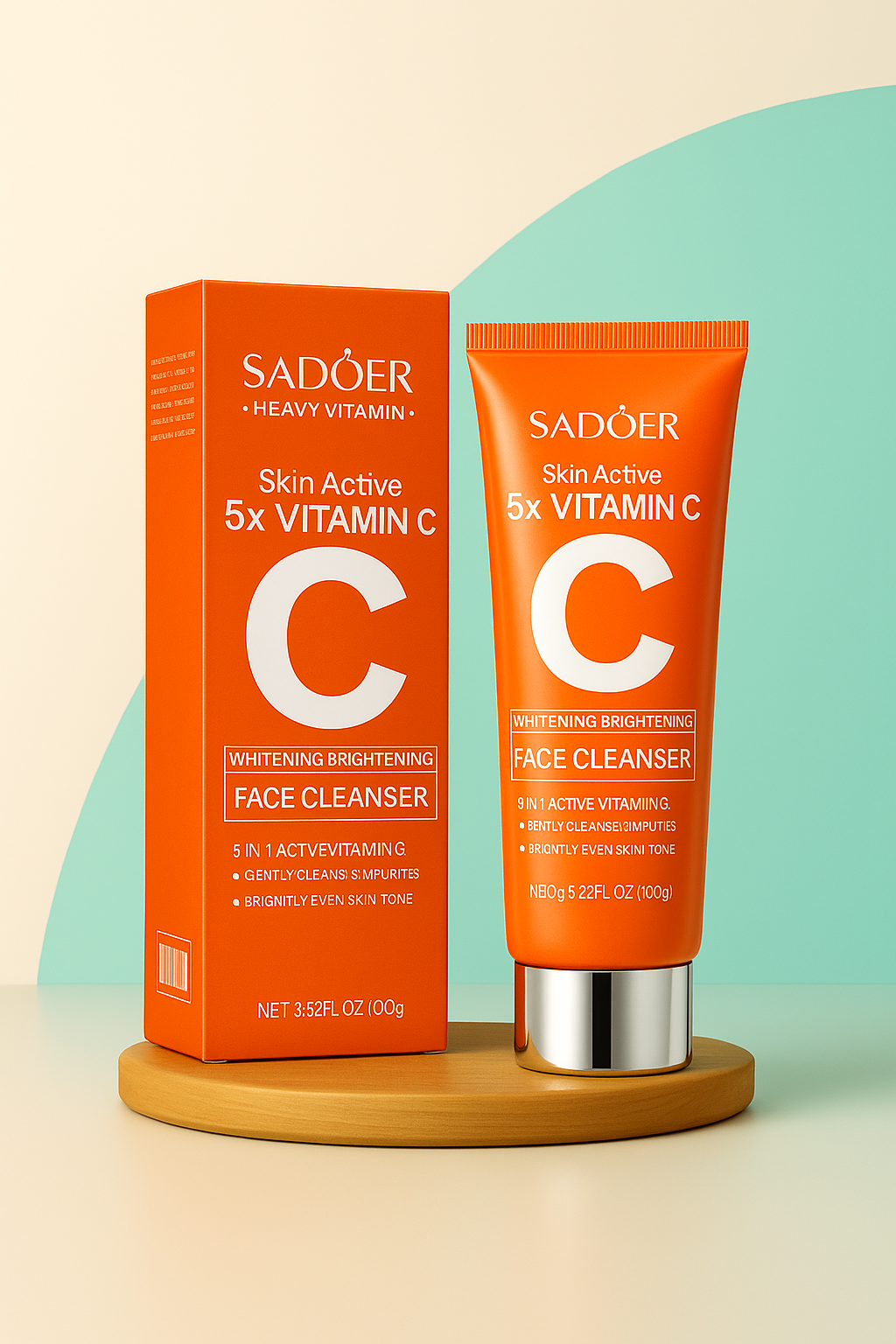 Limpador facial clareador com 5 vitaminas C