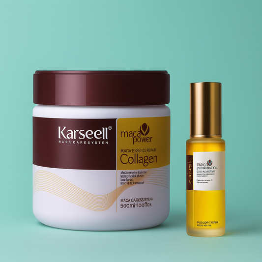 Máscara Karseell + Óleo Essencial: Dupla Nutrição - Tratamento Completo com Colágeno 