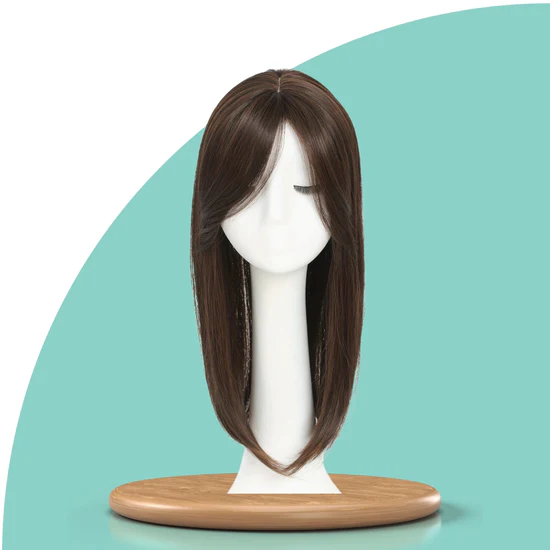 Top Closure - Topo de Cabelo Natural com Franja 45cm | Para Alopecia e Falhas