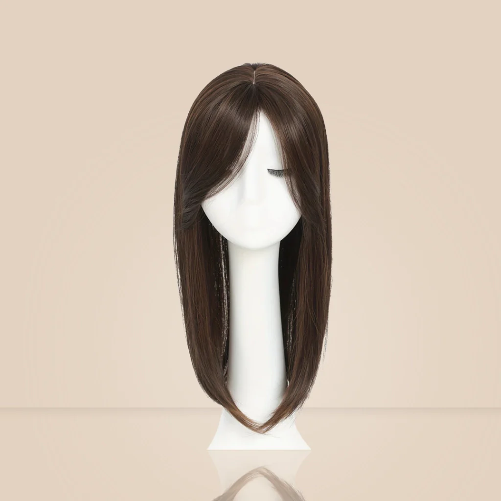 Top Closure - Topo de Cabelo Natural com Franja 45cm | Para Alopecia e Falhas