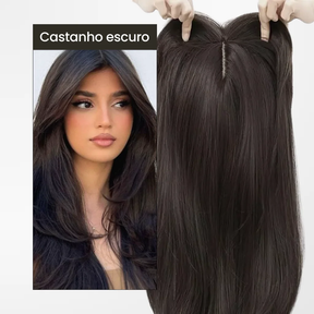 Top Closure - Topo de Cabelo Natural com Franja 50cm 200g | Para Alopecia e Falhas