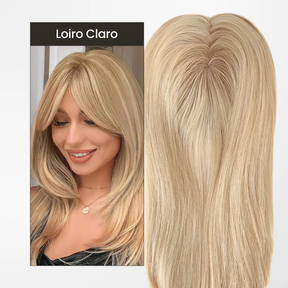 Top Closure - Topo de Cabelo Natural com Franja 50cm 200g | Para Alopecia e Falhas