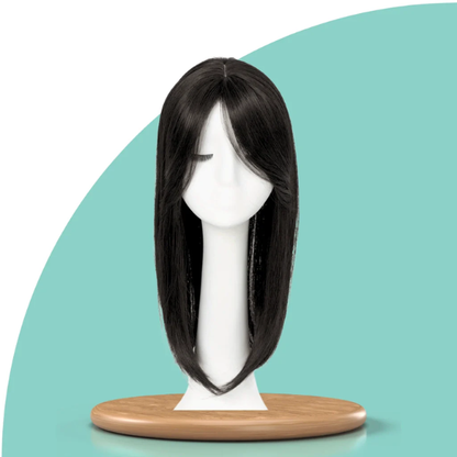 Top Closure - Topo de Cabelo Natural com Franja 45cm | Para Alopecia e Falhas