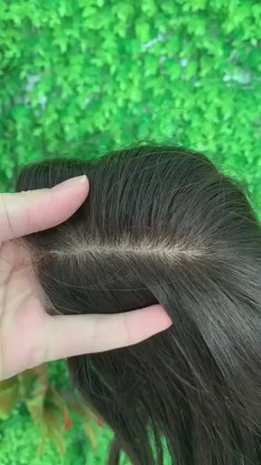 Top Closure - Topo de Cabelo Natural com Franja 50cm 200g | Para Alopecia e Falhas